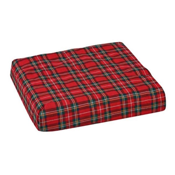 Mabis Mabis 552-8004-9910 Convoluted Foam Chair Pad with Plaid Cover - 16 x 18 x 4 552-8004-9910 - main